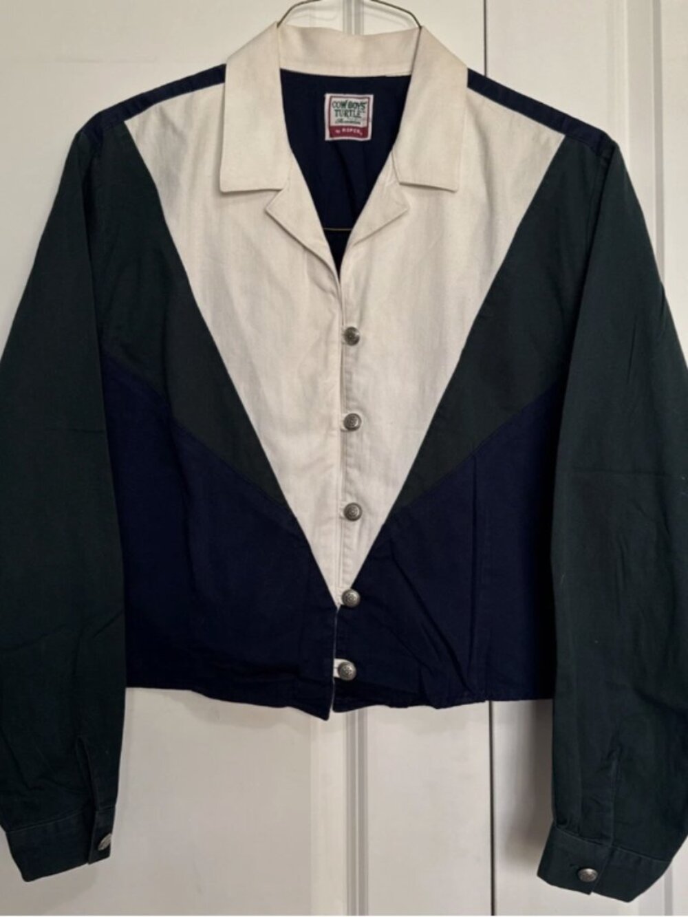 Vintage Cowboys Turtle Roper Western Button Shirt USA Made Womens M/L?